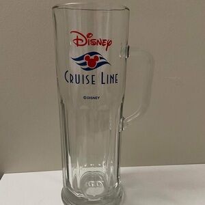 DISNEY CRUISE LINE 9" TALL GLASS BEER MUG / TANKARD
